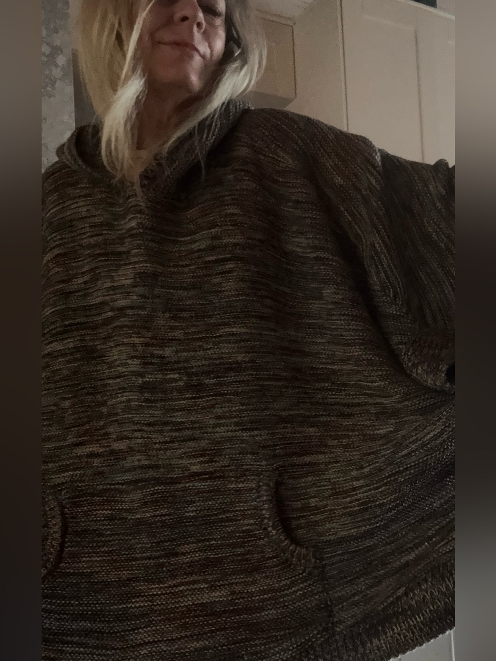 Women's Multicolor Knit Hooded Sweater made in Ecuador
